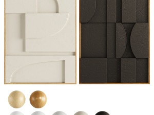 iolastudios - plaster painted relief artwork 2 Modelo 3D