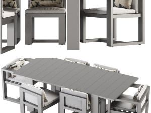restoration hardware - bahia table and chair set Modelo 3D