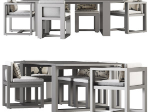 restoration hardware - bahia table and chair set Modelo 3D