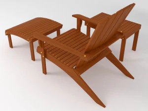 adirondack armchair footrest side table 3D Model