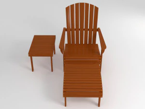 adirondack armchair footrest side table 3D Model