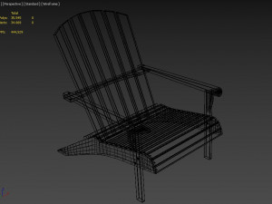 adirondack armchair footrest side table 3D Model