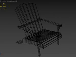 adirondack armchair footrest side table 3D Model
