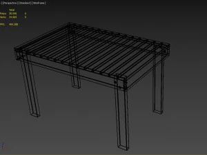 adirondack armchair footrest side table 3D Model