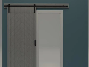 Porta da fienile in legno a spina di pesce Modello 3D