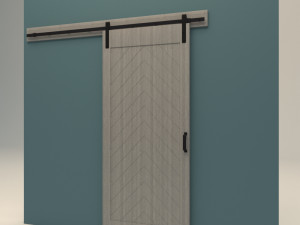 herringbone wood barn door 3D मॉडल