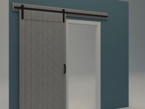 herringbone wood barn door 3D मॉडल