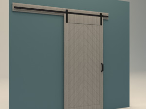herringbone wood barn door 3D मॉडल