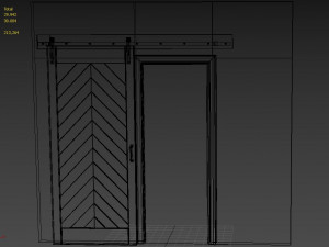 herringbone wood barn door 3D मॉडल