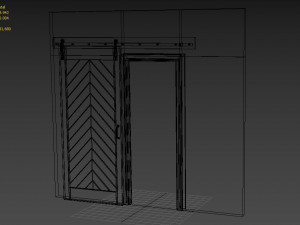 herringbone wood barn door 3D मॉडल
