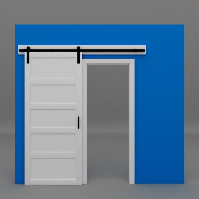 5 panel barn door 3D 模型 .c4d .max .obj .3ds .fbx .stl .blend 