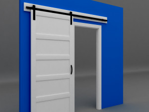 5 panel barn door 3D 模型