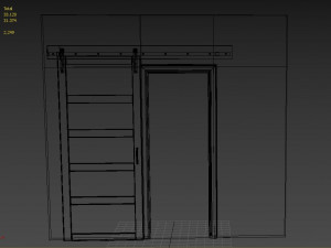 5 panel barn door 3D 模型