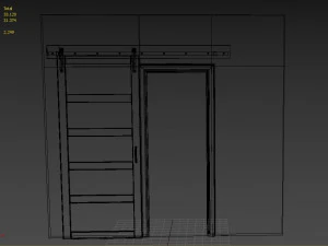 5 panel barn door 3D Model