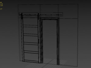 5 panel barn door 3D 模型