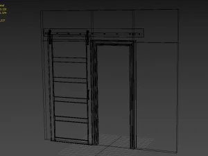 5 panel barn door 3D Model