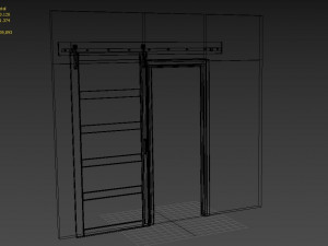 5 panel barn door 3D 模型