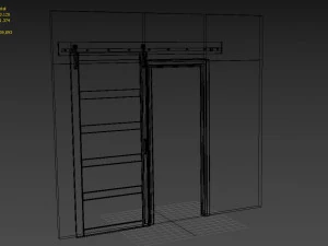 5 panel barn door 3D Model