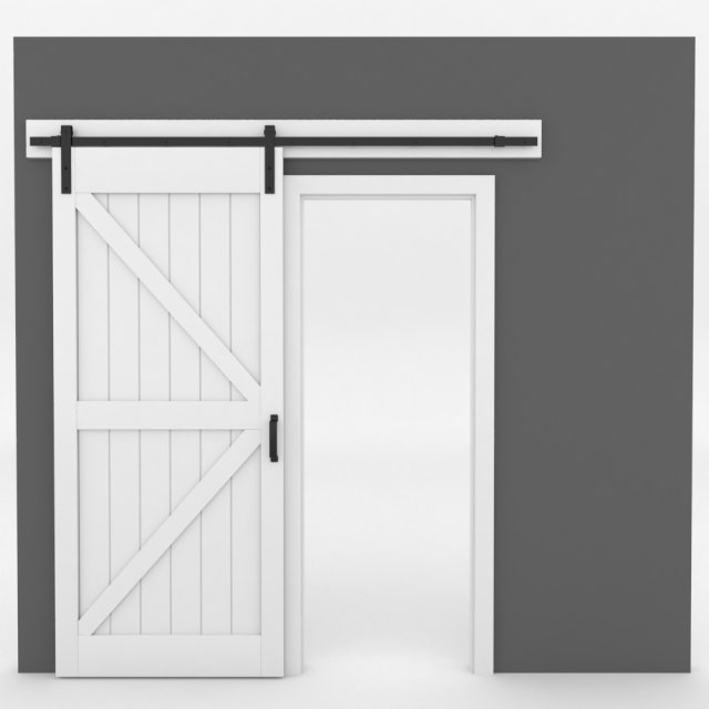 k-frame barn door Model 3D .c4d .max .obj .3ds .fbx .stl .blend 