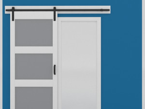 3-panel barn door 3D 모델