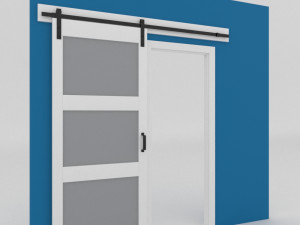 3-panel barn door 3D Model
