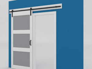 3-panel barn door 3D Model