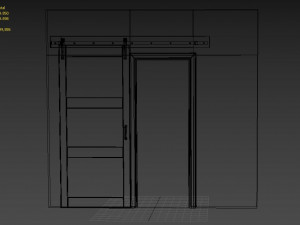 3-panel barn door 3D Model