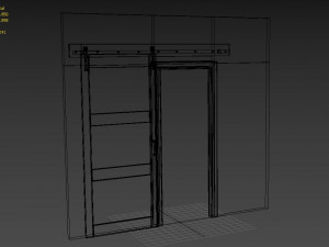 3-panel barn door 3D Model