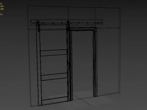 3-panel barn door 3D Model