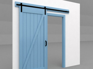 z-frame wood barn door 3Dモデル
