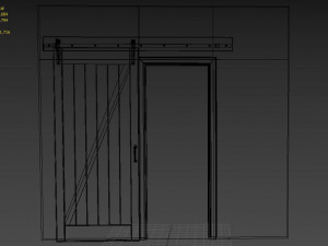 z-frame wood barn door 3Dモデル