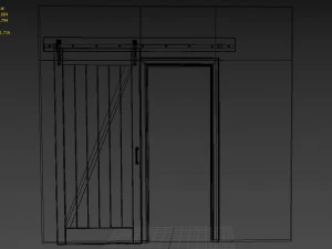 z-frame wood barn door 3D Model