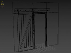 z-frame wood barn door 3Dモデル