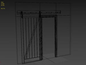 z-frame wood barn door 3D Model