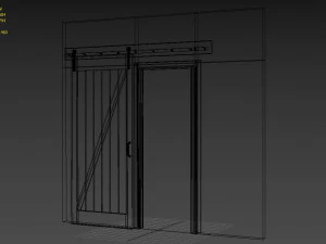z-frame wood barn door 3D Model