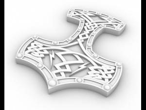 thors hammer pendant 3D 모델