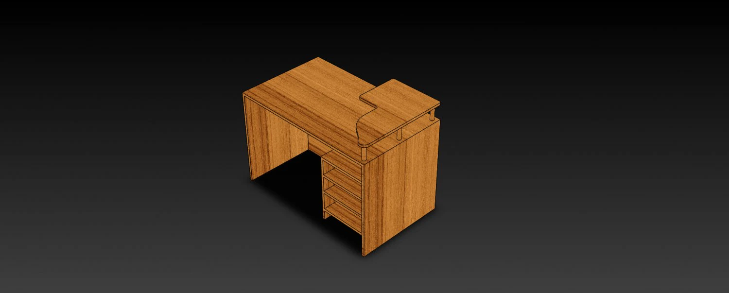 st&oacute;ł biurkowy Model 3D .c4d .max .obj .3ds .fbx .stl .blend 