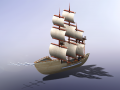 Pirate Ship Scale Model 3D Model