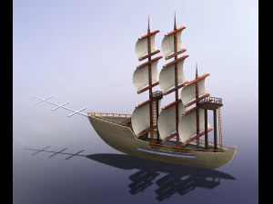 schaalmodel van een piratenschip 3D Model
