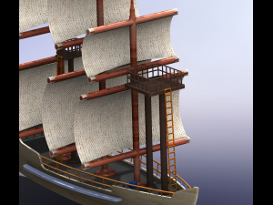 pirate ship scale model 3D Model