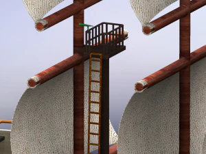 schaalmodel van een piratenschip 3D Model