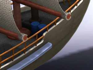 schaalmodel van een piratenschip 3D Model