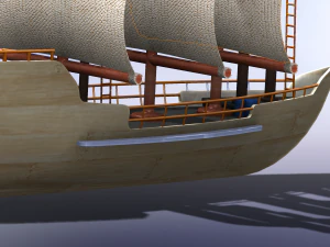 schaalmodel van een piratenschip 3D Model
