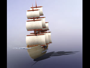 pirate ship scale model 3D Model