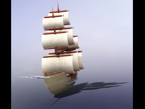 schaalmodel van een piratenschip 3D Model
