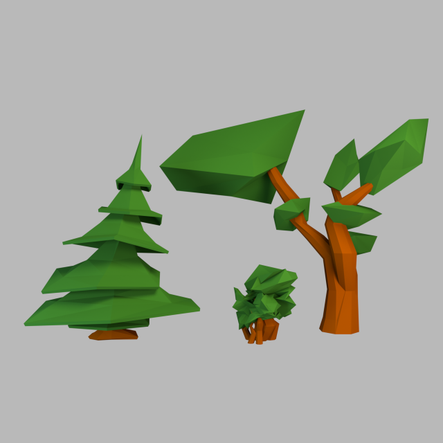 spruce shrub and tree 3D Model .c4d .max .obj .3ds .fbx .stl .blend 