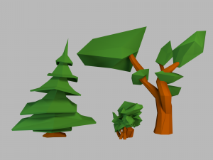spruce shrub and tree 3D Model