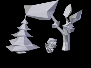 spruce shrub and tree 3D Model