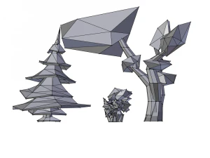 spruce shrub and tree 3D Model