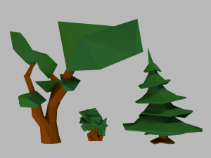 spruce shrub and tree 3D Model